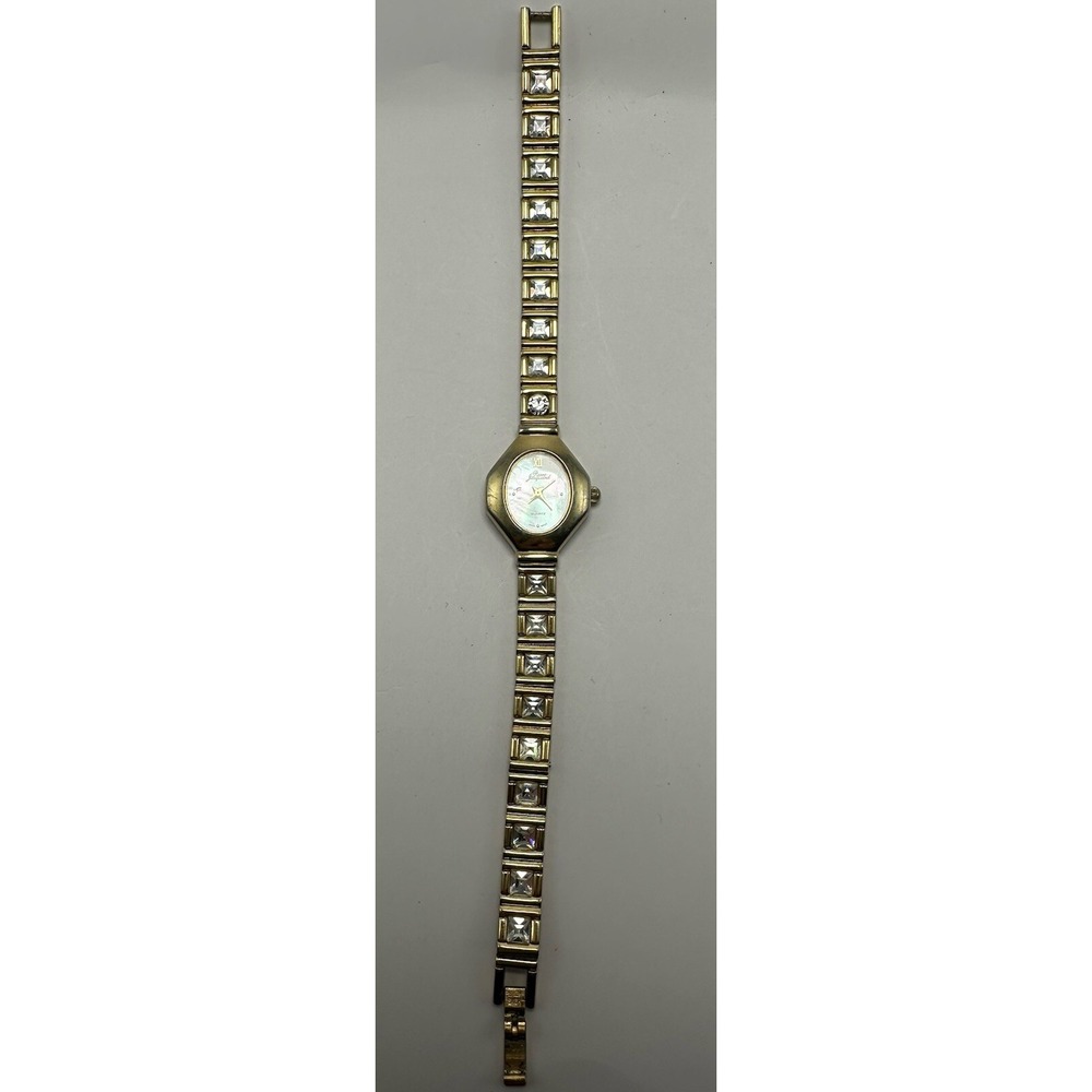 Pierre Jacquard Ladies Watch 21MM 7.75" New Battery‎ Gold Tone Bracelet Band Q